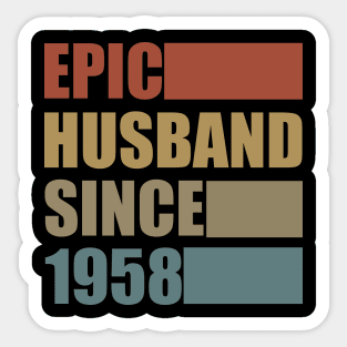 Vintage Epic Husband Since 1958 Sticker